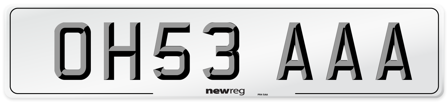 OH53 AAA Number Plate from New Reg